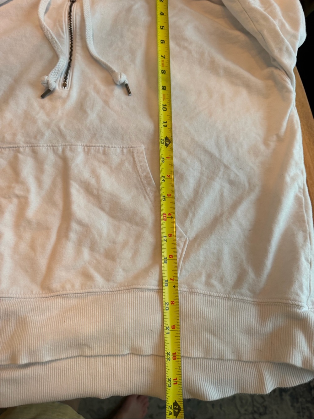 aerie White Half-Zip Hoodie Sweatshirt 100% cotton - Picture 7 of 8